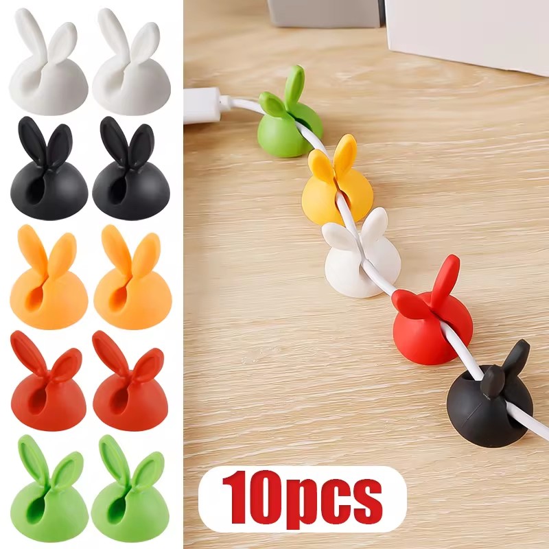 Desk Cable Organizer - Sevimli tavşan kulak kablosu yöneticisi masaüstü