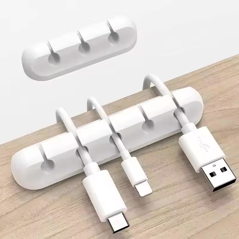 Desk Cable Organizer - Silikon USB Kablo Klipsi Sarıcı Düzenleyici