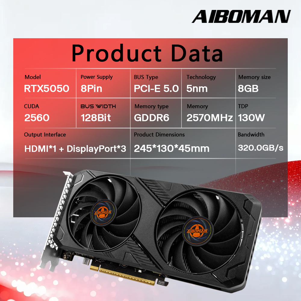 AIBOMAN RTX5050 8GB Grafik Kar - Pc Gaming Vr incelemesi ve fiyatı