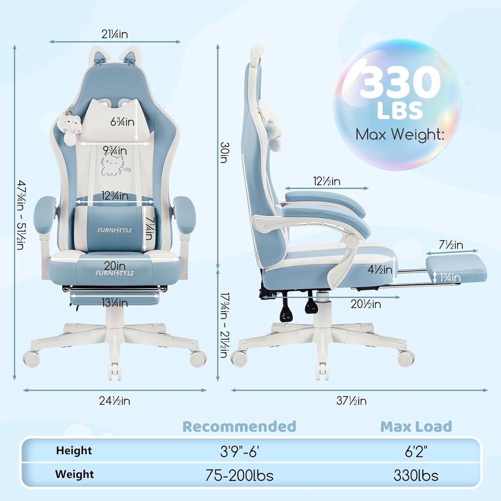 Ergonomik Mavi/Beyaz Oyuncu Ko - Gaming Chair incelemesi ve fiyatı