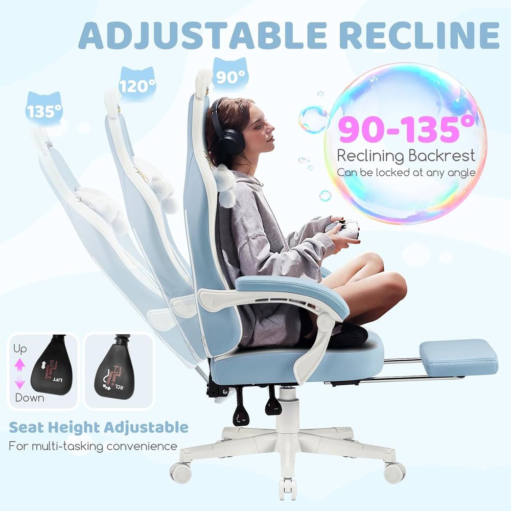 Ergonomik Mavi/Beyaz Oyuncu Ko - Gaming Chair incelemesi ve fiyatı