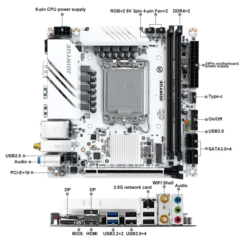 JGINYUE B760 Anakart LGA 1700  - Pc Gaming News incelemesi ve fiyatı