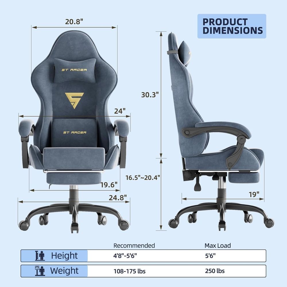 Ayak dayamalı ve masaj özellik - Gaming Chair incelemesi ve fiyatı